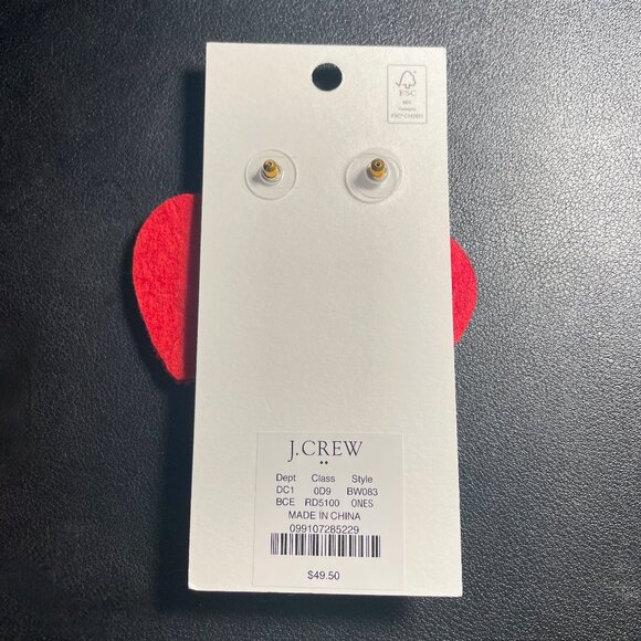 NWT Beaded Red & White Heart Statement Earrings - Picture 5 of 6